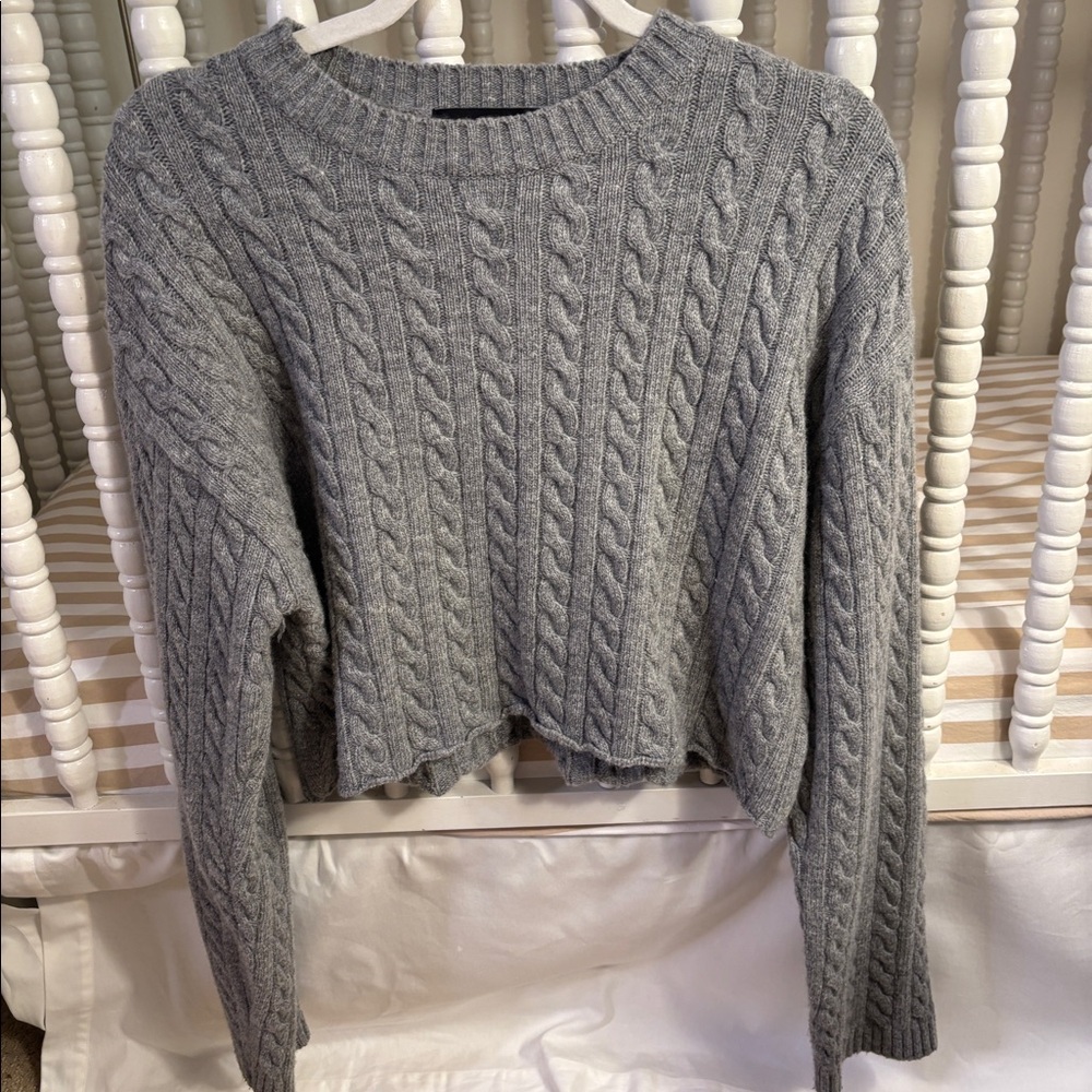 The Frankie Shop Grey Cropped Sweater Sz S